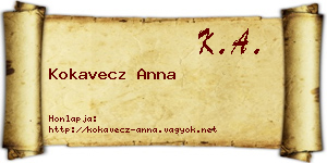 Kokavecz Anna névjegykártya